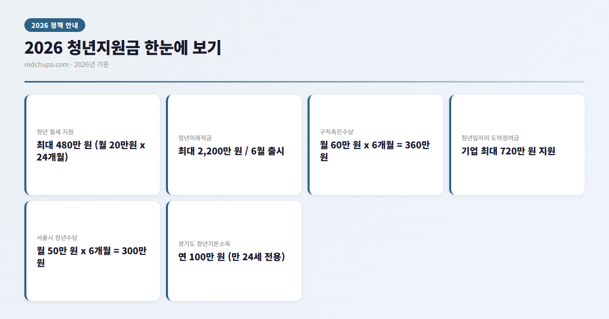 2026 청년지원금 한눈에 보기 인포그래픽