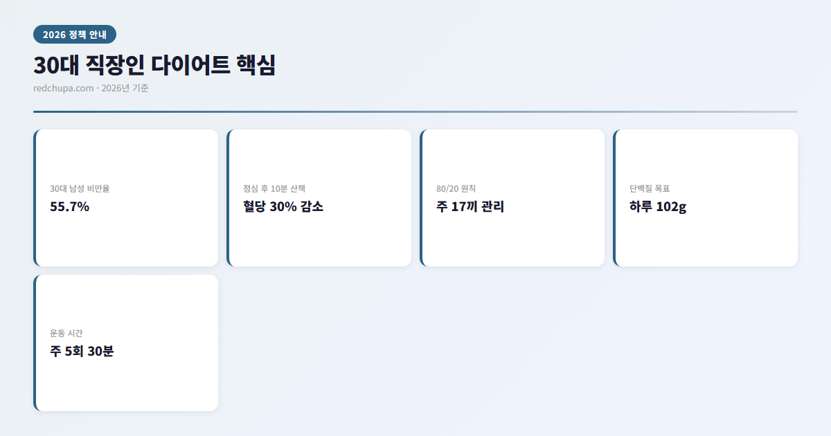 30대 직장인 다이어트 핵심 인포그래픽
