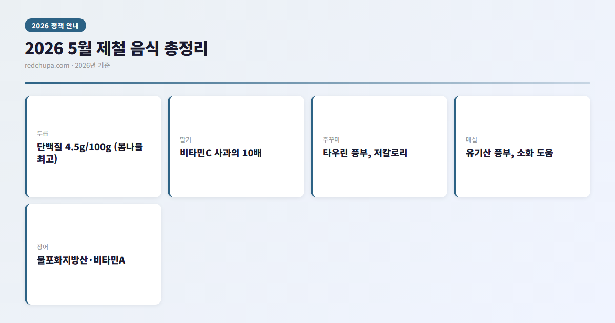 2026 5월 제철 음식 총정리 인포그래픽