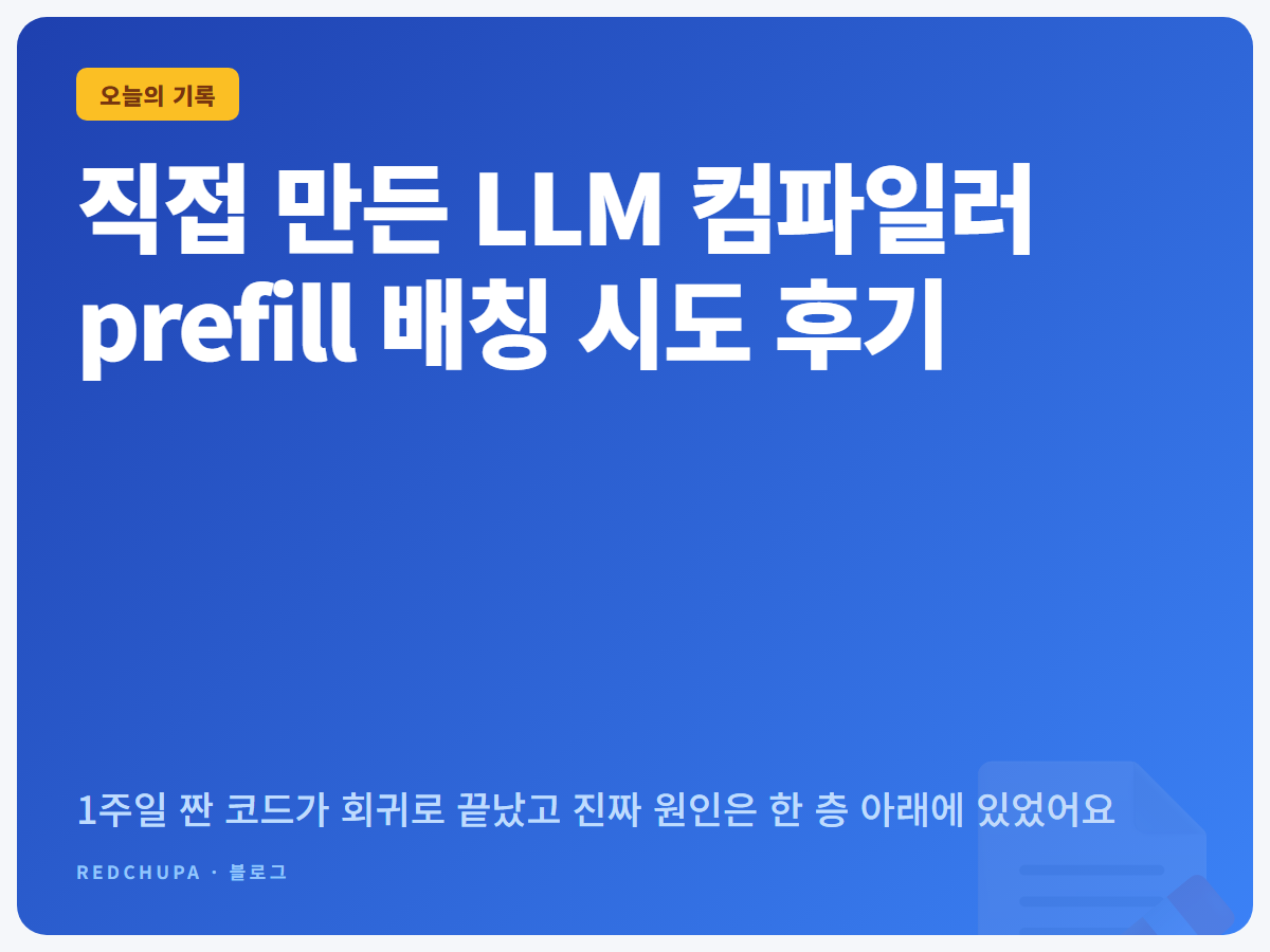 직접 만든 LLM 컴파일러 prefill 배칭 시도 후기